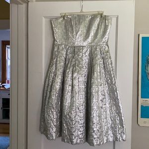 Calvin Klein Silver Strapless dress size 12